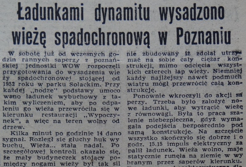 Poznań: Wieża spadochronowa w parku Sołackim. Kto ją jeszcze pamięta? [ZDJĘCIA]