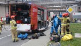 Ostrołęka. Ćwiczenia strażackie w Stora Enso. Pożar i wyciek kwasu siarkowego. 9.11.2021. Zdjęcia