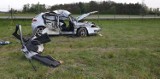 Wypadek dwóch pojazdów na obwodnicy Pniew [zdjęcia]