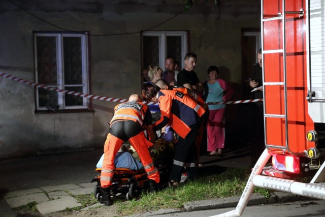 Pożar kamienicy przy ul. Łódzkiej w Piotrkowie