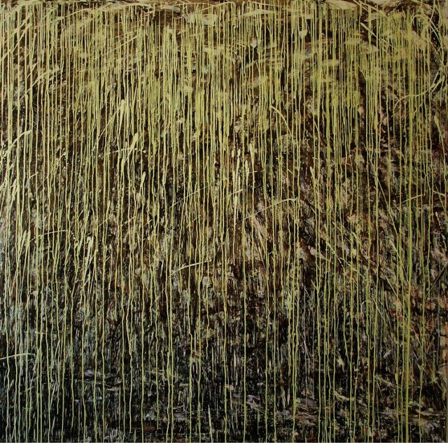 Bartosz Nalepa, Wierzba japońska, akryl na płótnie, 210 x 210 cm, 2015
