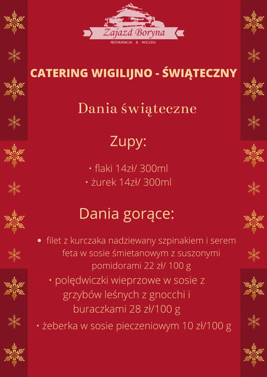 Catering wigilijno- świąteczny w Wieluniu i okolicach. Zobacz menu lokalnych restauracji