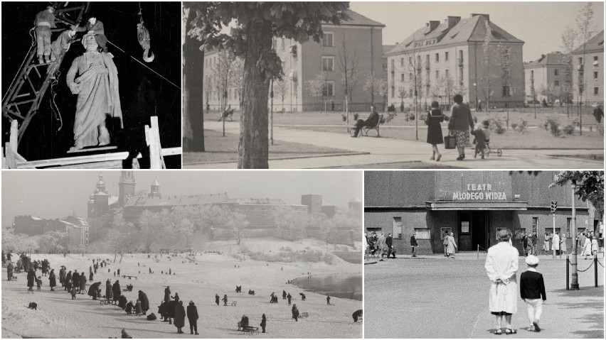 Kraków na zdjęciach z lat 50. XX wieku. To wtedy powstawała Nowa Huta, Koniew został honorowym obywatelem miasta, zmieniono nazwy 422 ulic