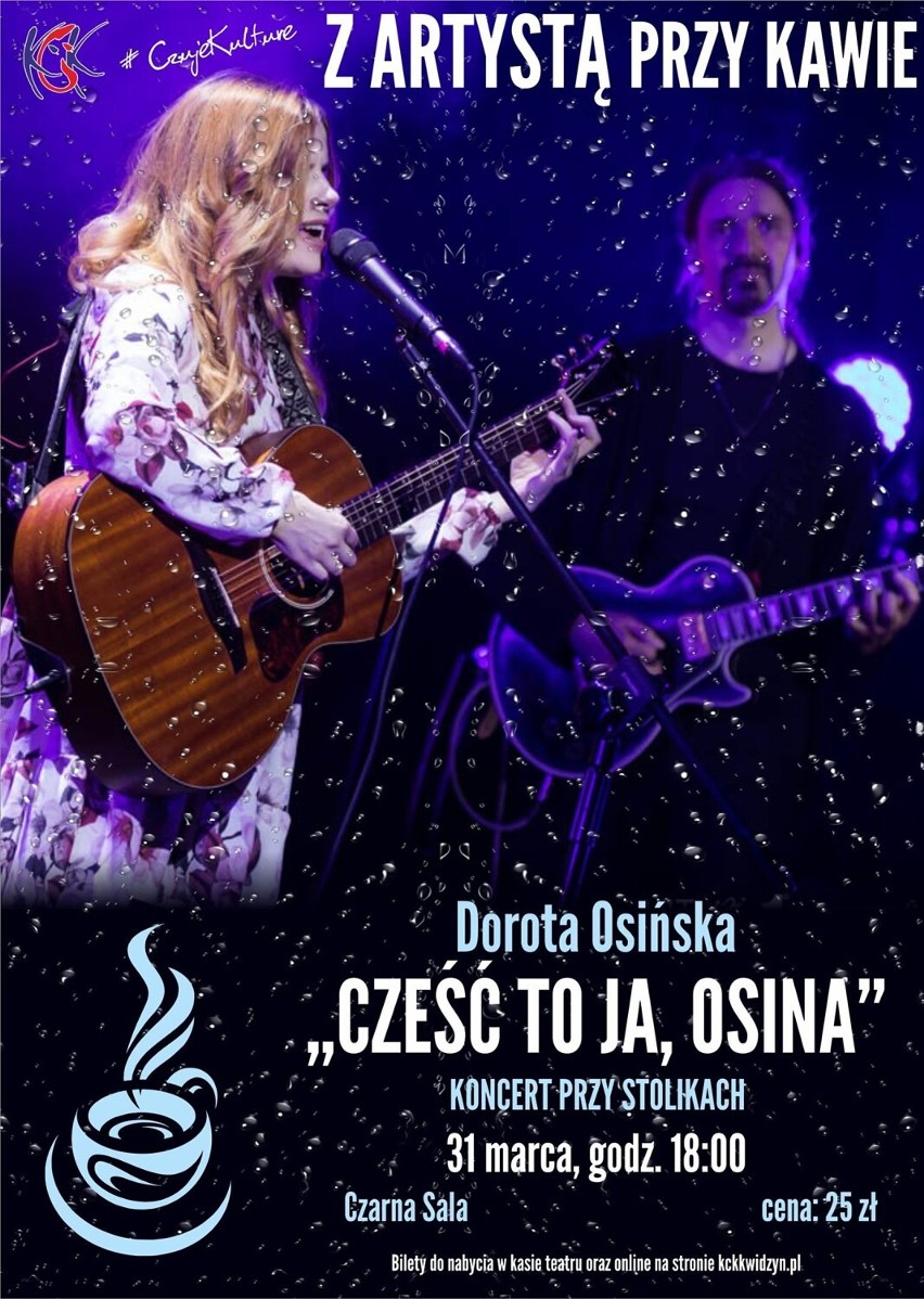 Kwidzyn. Dorota Osińska wystąpi w Czarnej Sali. Koncert „Cześć to ja, Osina” rozpocznie nowy cykl KCK nazwany „Z artystą przy kawie”
