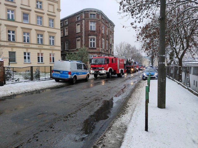 Pożar w kamienicy przy ul. Rybackiej w Grudziądzu