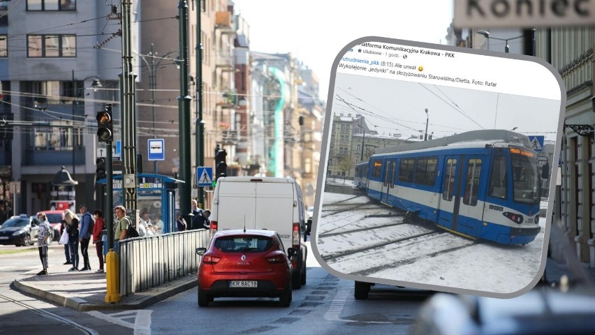Niespotykane wykolejenie tramwaju w Krakowie. Występują...