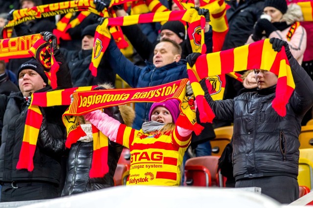 Kibice na meczu Jagiellonia Białystok - Lechia Gdańsk