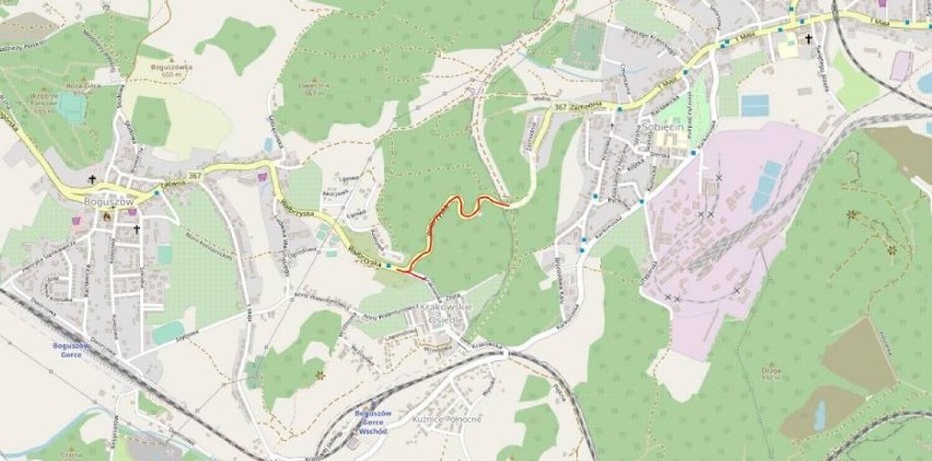 Prace obejmą fragment drogi zaznaczony na mapie.
