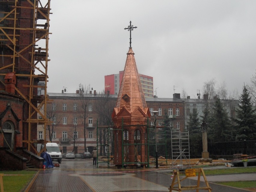 Pożar katedry w Sosnowcu. Tak wygląda nowa wieżyczka. Kiedy montaż? [ZDJĘCIA]