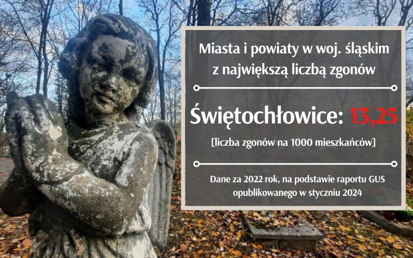 Gdzie w woj. śląskim umiera najwięcej osób? Na liście Bytom, Sosnowiec, Chorzów, Częstochowa... Zobacz RAPORT GUS