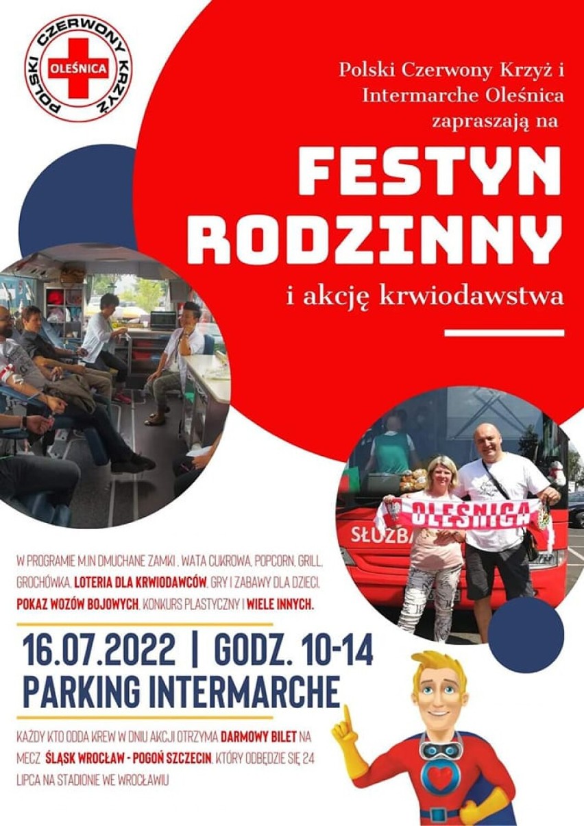 Akcja krwiodawstwa i festyn rodzinny w Oleśnicy