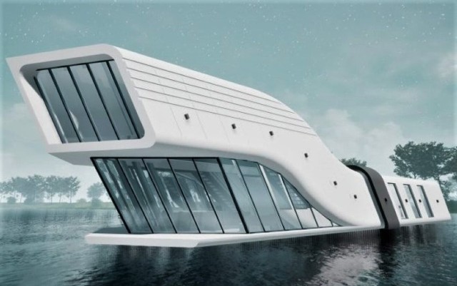 Tak mógłby wyglądać dom na wodzie. Czy jest na takie obiekty szansa w Nowym Sączu?