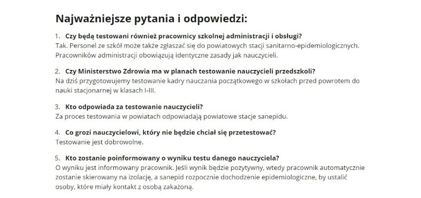 Ministerstwo Zdrowia zebrało już informacje o...