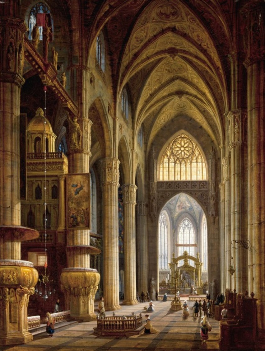 Odnaleziono obraz zaginiony w czasie II wojny światowej. "Wnętrze Katedry w Mediolanie" Marcina Zaleskiego trafiło do Muzeum Narodowego