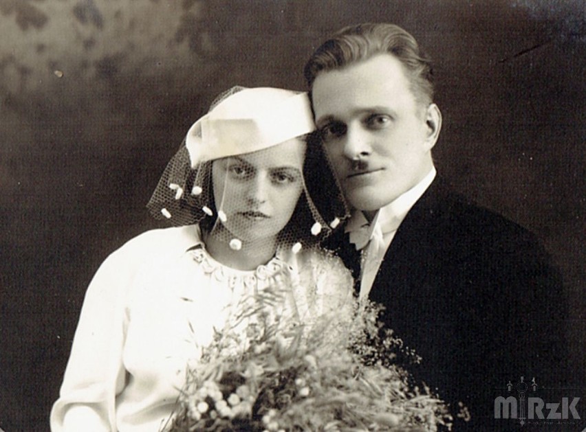 Portret ślubny z rodzinnego albumu Rudolfa Kaski, poł. XX w