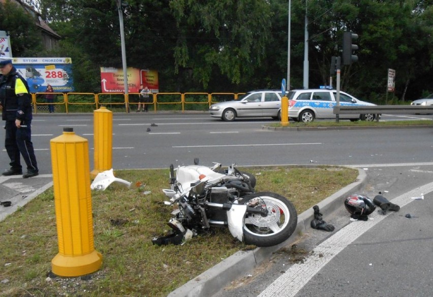 Wypadek motocyklisty w Bytomiu