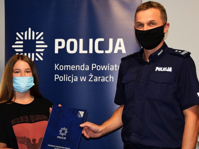 Z Kornelią Turzą z Żar spotkał się komendant żarskiej policji