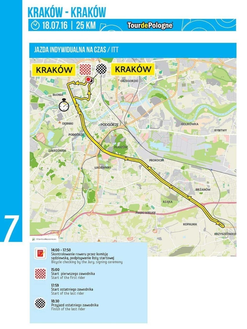 Mapka 7 Etapu73. Tour de Pologne UCI World Tour.
