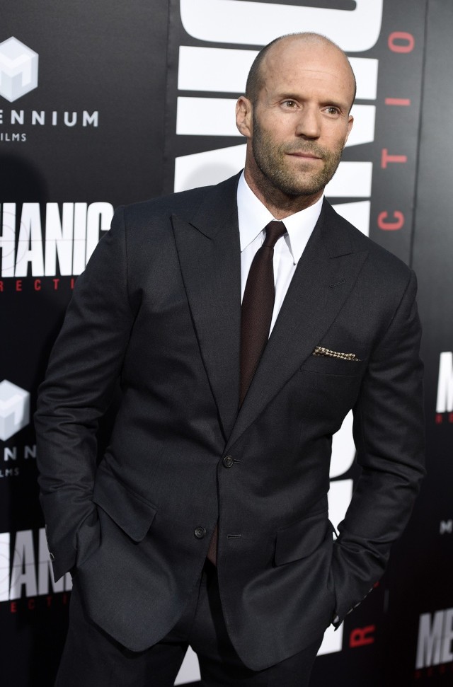 Jason Statham podczas premiery filmu "Mechanic: Resurrection".