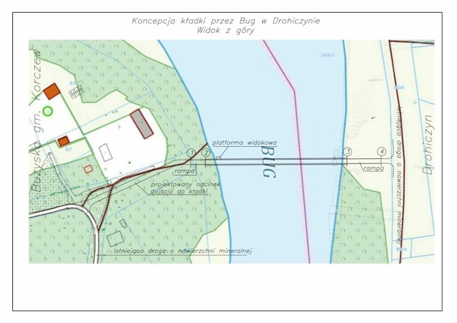 Kładka pieszo-rowerowa i tyrolka dla aktywnych przerzucona zostanie przez Bug w Drohiczynie i połączy miasteczko z Bużyskami
