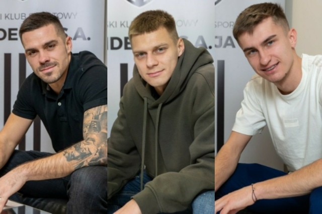 Nowe twarze w Nowym Sączu. Od lewej Petr Buchta, Jakub Wilczyński i Wiktor Kamiński