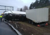 Wypadek ciężarówki na autostradzie A4 pod Krapkowicami