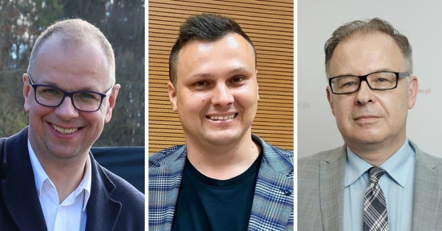 Nz. od lewej: Wojciech Bakun, prezydent Przemyśla; Marcin Nazarewicz, nowy burmistrz Jarosławia; Witold Mrozek, nowy burmistrz Sieniawy.