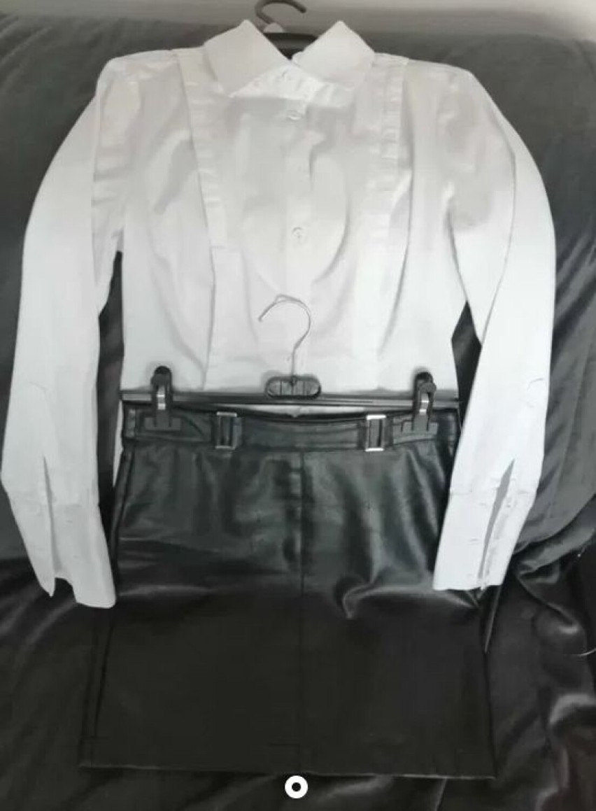 Biała bluzka koszulowa + czarna spodnica