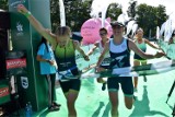 Przechlewo. Goodvalley Triathlon Przechlewo 2019  - zawodnicy "ćwiartki" Ironmana i sztafet na finiszu  część 1