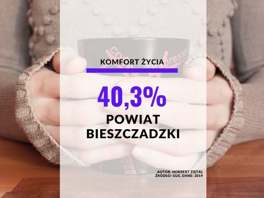 25. miejsce - powiat bieszczadzki: 40,3 proc.