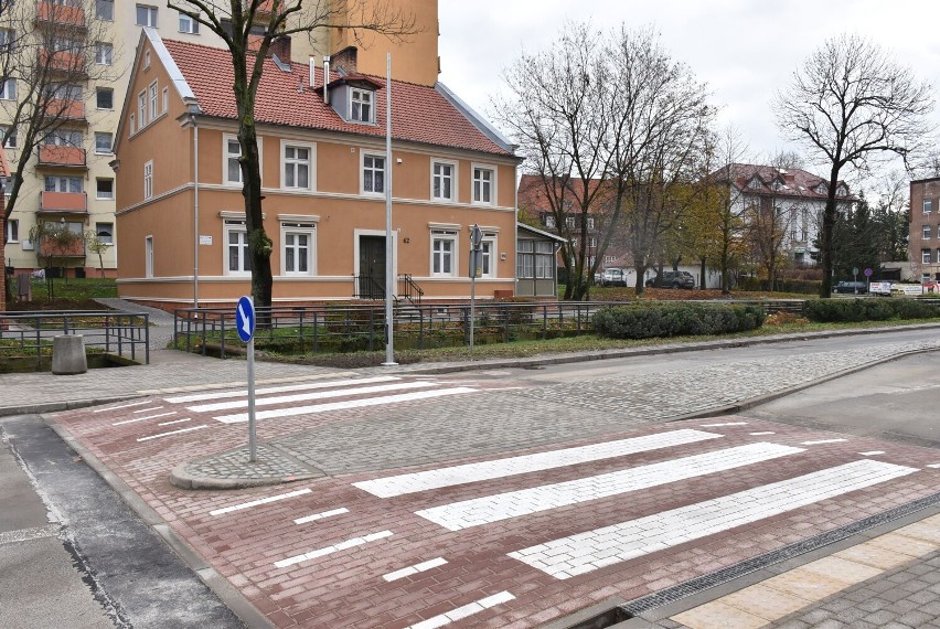 Przejście dla pieszych na ul. Mickiewicza w Malborku po przebudowie