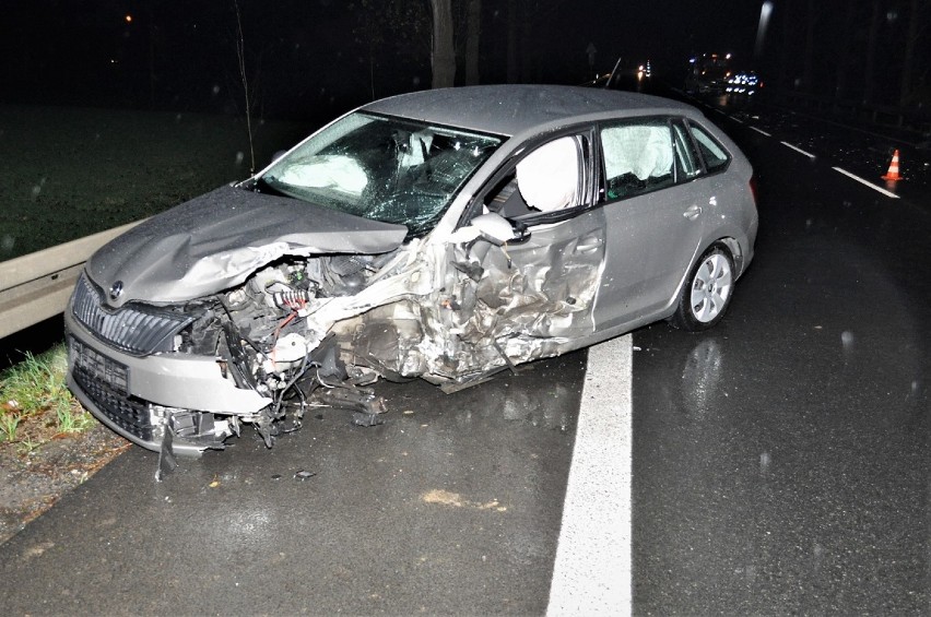 Wypadek na drodze krajowej nr 91. Policjanci apelują o ostrożność 