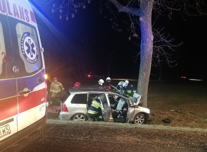 Gmina Osjaków. 29-latek stracił panowanie nad autem i uderzył w drzewo