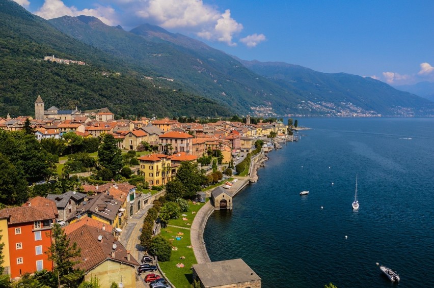 Lago Maggiore to malownicze jezioro położone na granicy...