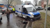 Wypadek na Lutomierskiej w Łodzi. Zderzenie radiowozu, taksówki i auta do nauki jazdy