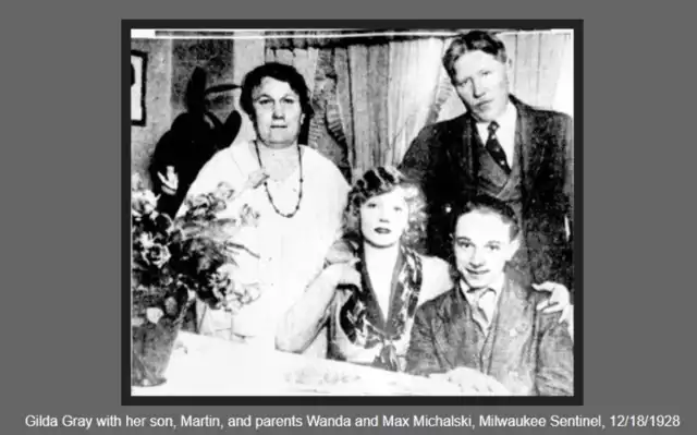 Na zdjęciu widzimy Mariannę Michalską (ps. art. Gilda Gray) z synem, a wyżej jej rodziców. Marek Teler, pasjonat historii, dowodzi, że Gilda Gray urodziła się w Rydlewie pod Żninem. Szczegóły w tekście