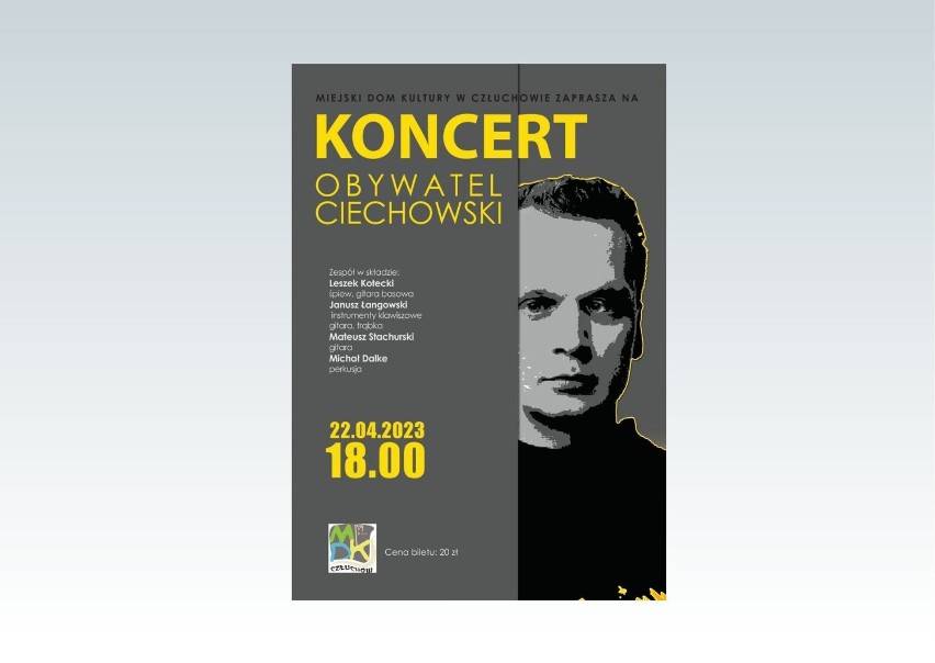 Już jutro koncert utworów Grzegorza Ciechowskiego w człuchowskim MDKu. Na scenie rozbrzmią bardziej i mniej znane piosenki tego artysty