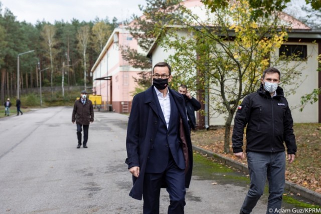 Premier Mateusz Morawiecki w Agencji Rezerw Materiałowych w Wąwale pod Tomaszowem