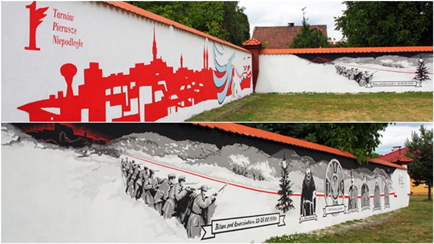 Mural "Bitwa pod Łowczówkiem" powstał na ternie OHP w...