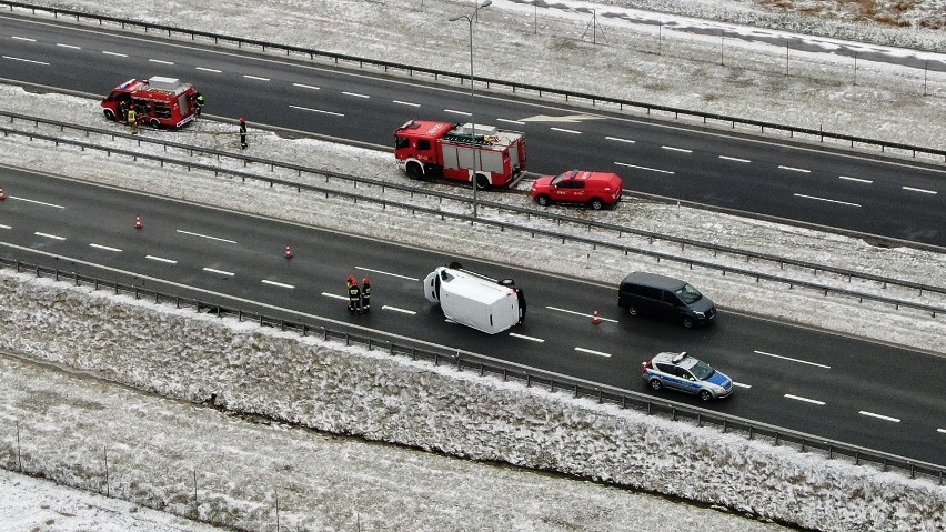 Wypadek na autostradzie A1 przy węźle Włocławek - Zachód