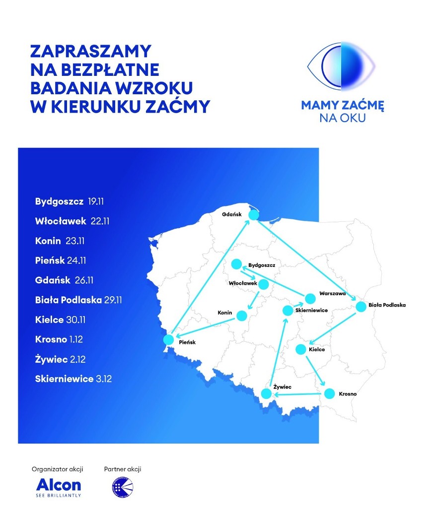 Bezpłatne badania wzroku pod kątem zaćmy przy Konińskim Domu Kultury w mobilnym punkcie