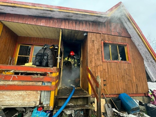 Strażacy zostali wezwani do gaszenia pożaru altany na działce ROD przy ulicy Rudackiej