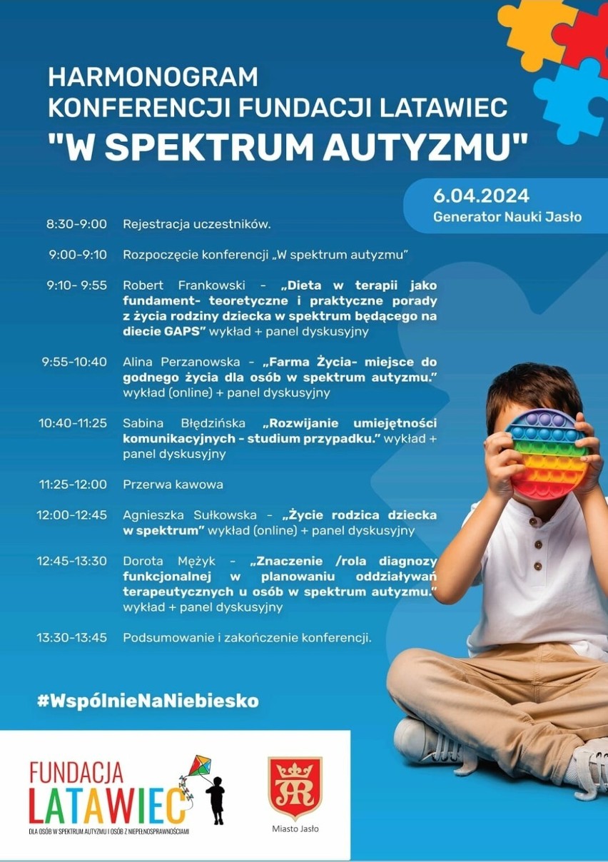 Obchody Dnia Świadomości Autyzmu w Jaśle. Akcja „Wspólnie na niebiesko” Fundacji Latawiec
