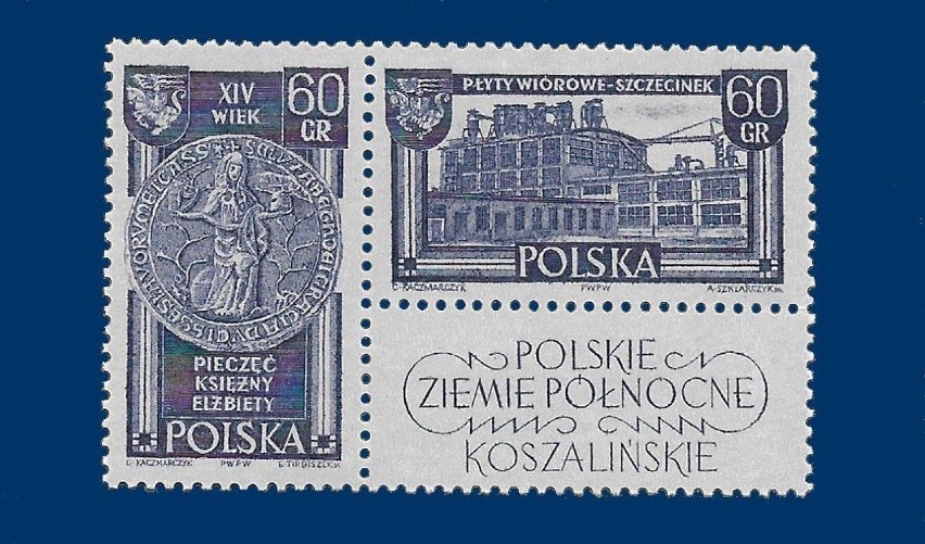 Bloczek ze znaczkiem pocztowym o ZPW Szczecinek