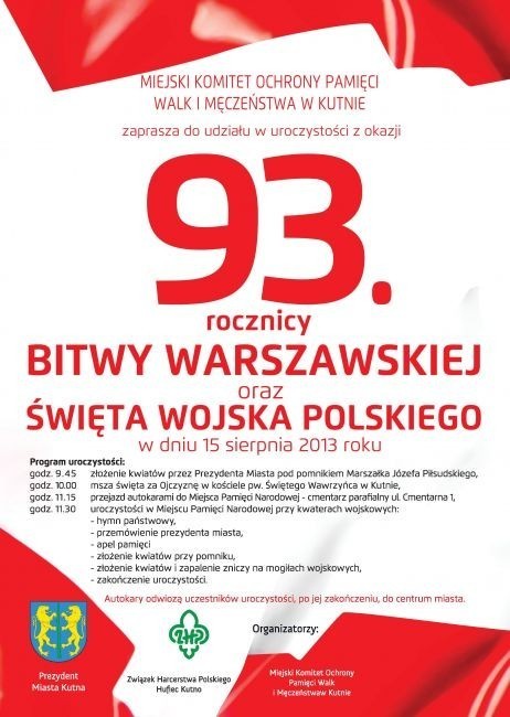 Obchody 93 rocznicy Bitwy Warszawskiej odbędą się także w Kutnie