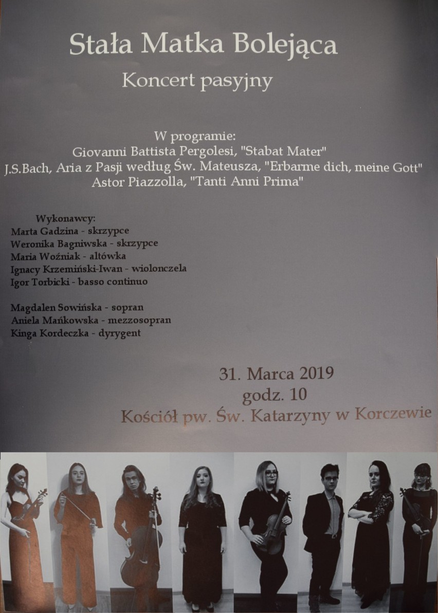 Koncert pasyjny w Korczewie w niedzielę          