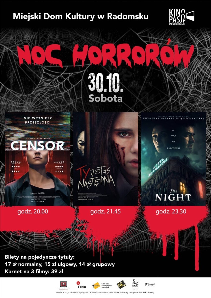 Filmowa Noc Horrorów w Kinie Pasja w MDK w Radomsku