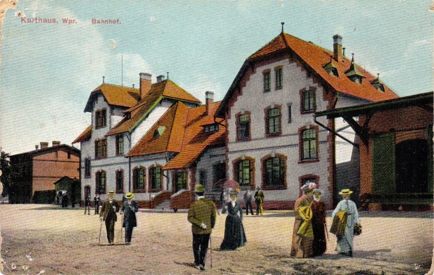 Dworzec w Kartuzach lata 1896-1900