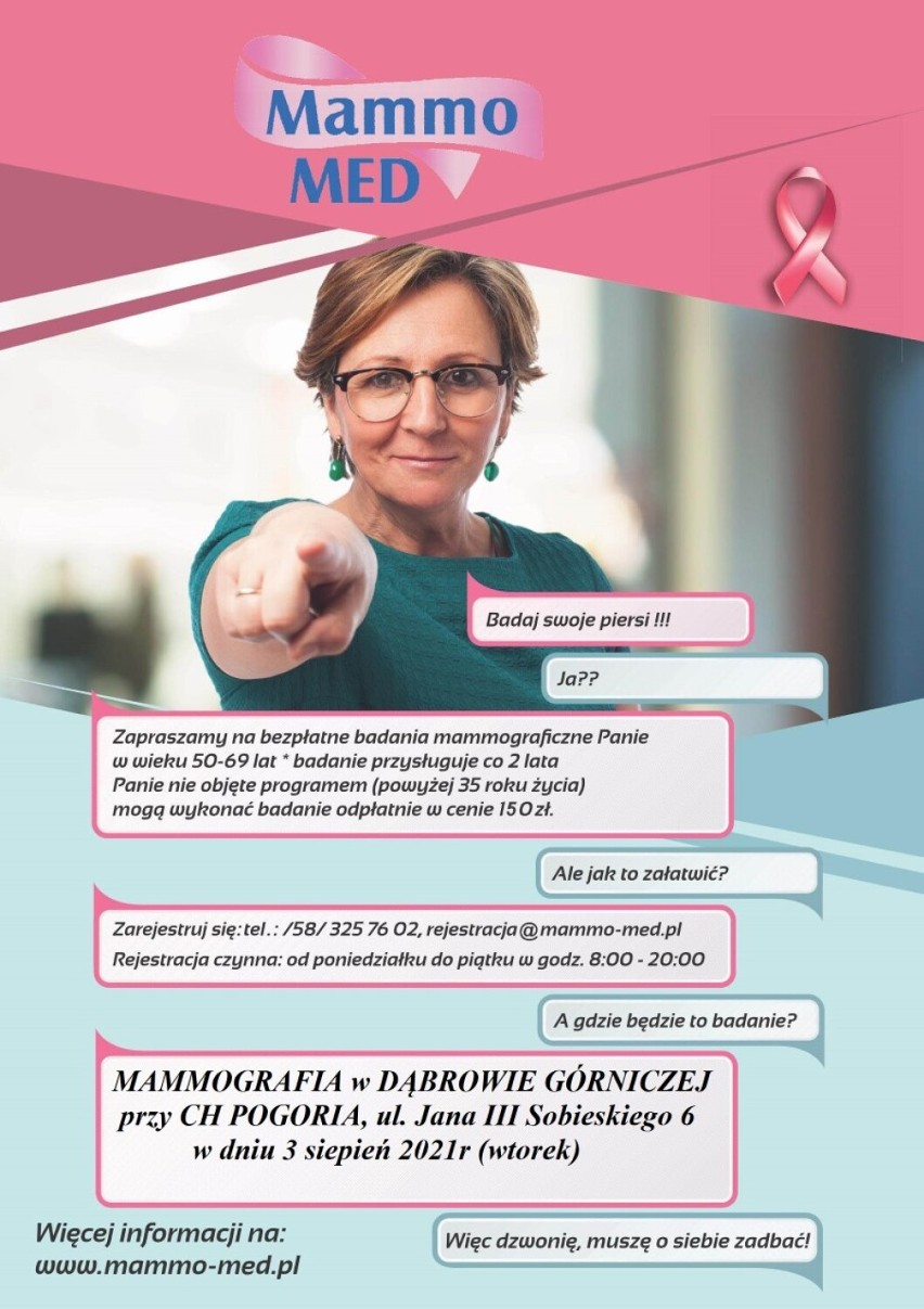 Bezpłatna mammografia dla mieszkanek Zagłębia przy centrum handlowym Pogoria. Warto skorzystać 