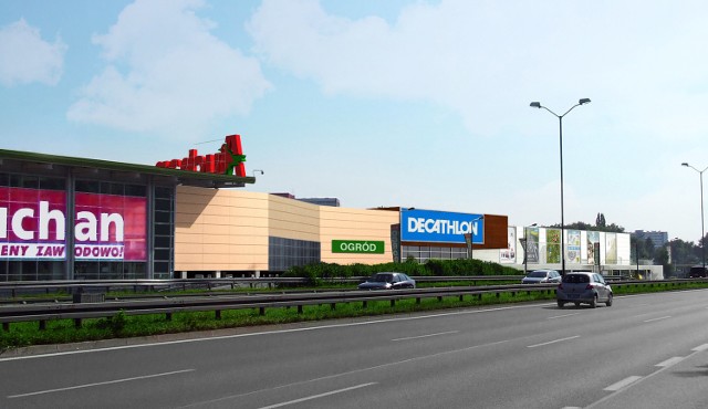 Wizualizacja nowego sklepu Decathlon w Katowicach obok CH Auchan